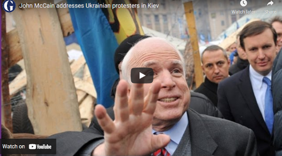 color revolution ... Dec 16, 2013 John McCain addresses Ukrainian protesters in Kiev; U.S. Republican senator John McCain addresses crowds in Independence Square in Kiev on Sunday, encouraging the to protest in support of greater ties with the European Union & to sever ties with Russia.