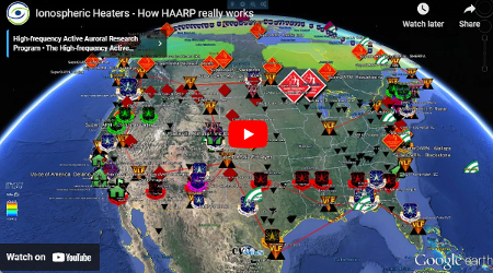 Ionospheric heaters for weather warfare