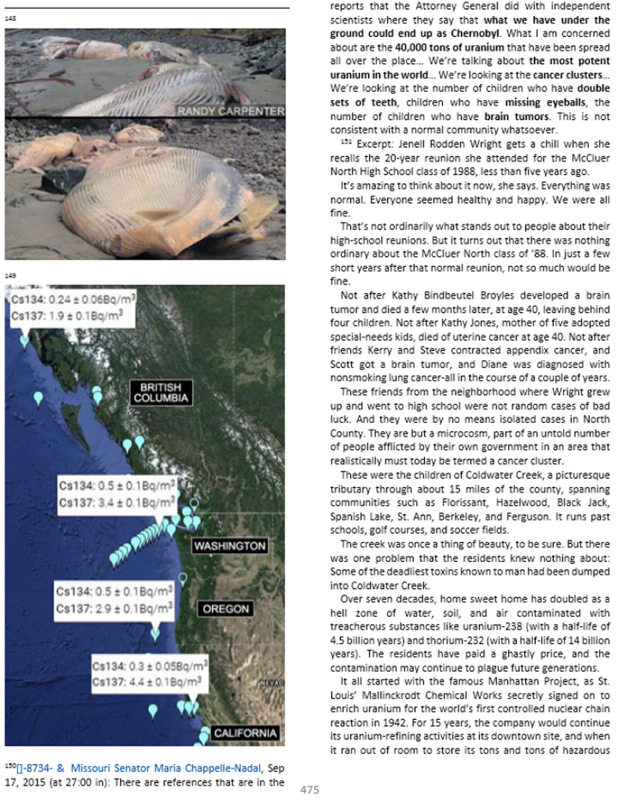 West coast nuclear radiation from seaborne & airborne deposits & hot spots