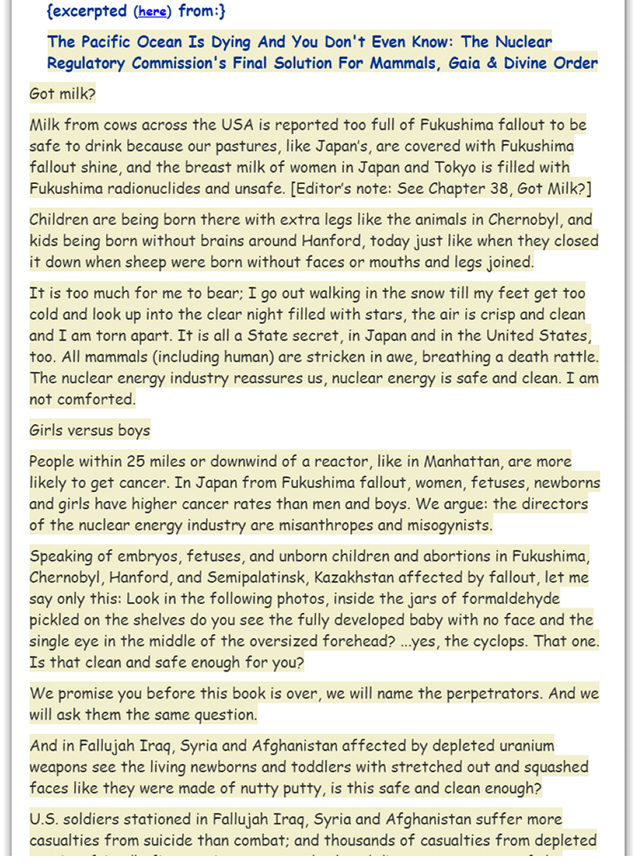 Excerpted from: The Pacific Ocean Is Dying  and You Don't Even Know