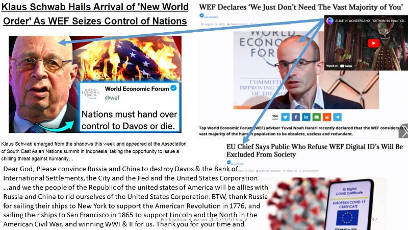 City of London dynastic central banker family warlords' clown Klaus declares war on western civilization to establish globalist one world government dictatorship of multi-dicked oligarchs