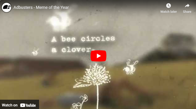 Adbusters meme of the year: A Bee Circles A Clover