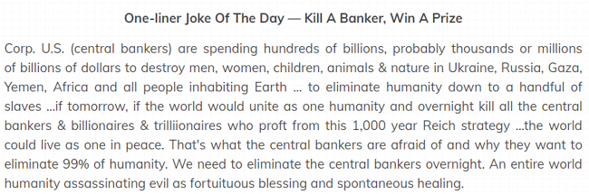 Kill A Banker, Win A Prize