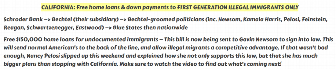 Kiss home ownership good-by ...thanks to Schroder Bank, their subsidiary Bechtel, and the politicians from California that Bechtel has groomed