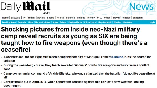 Ukrainian kids weaponized by Nazis 